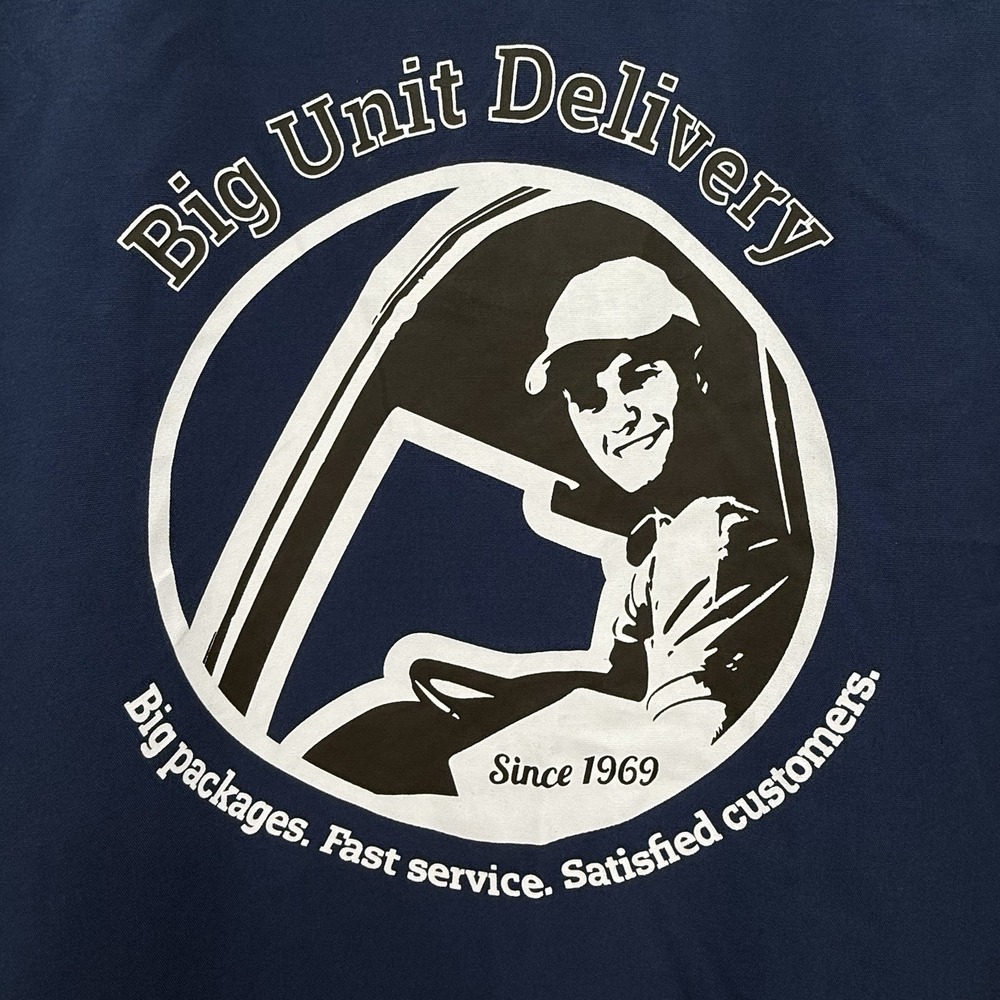 Big Unit Delivery Guy Work Shirt Spirit Halloween‎ Costume Shirt Size Medium